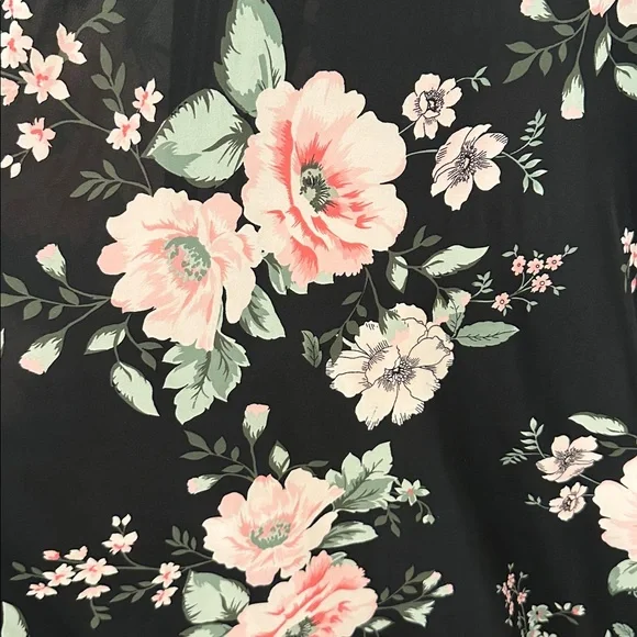 INC International Concepts Black and Pink Floral Maxi Dress - Picture 8 of 10